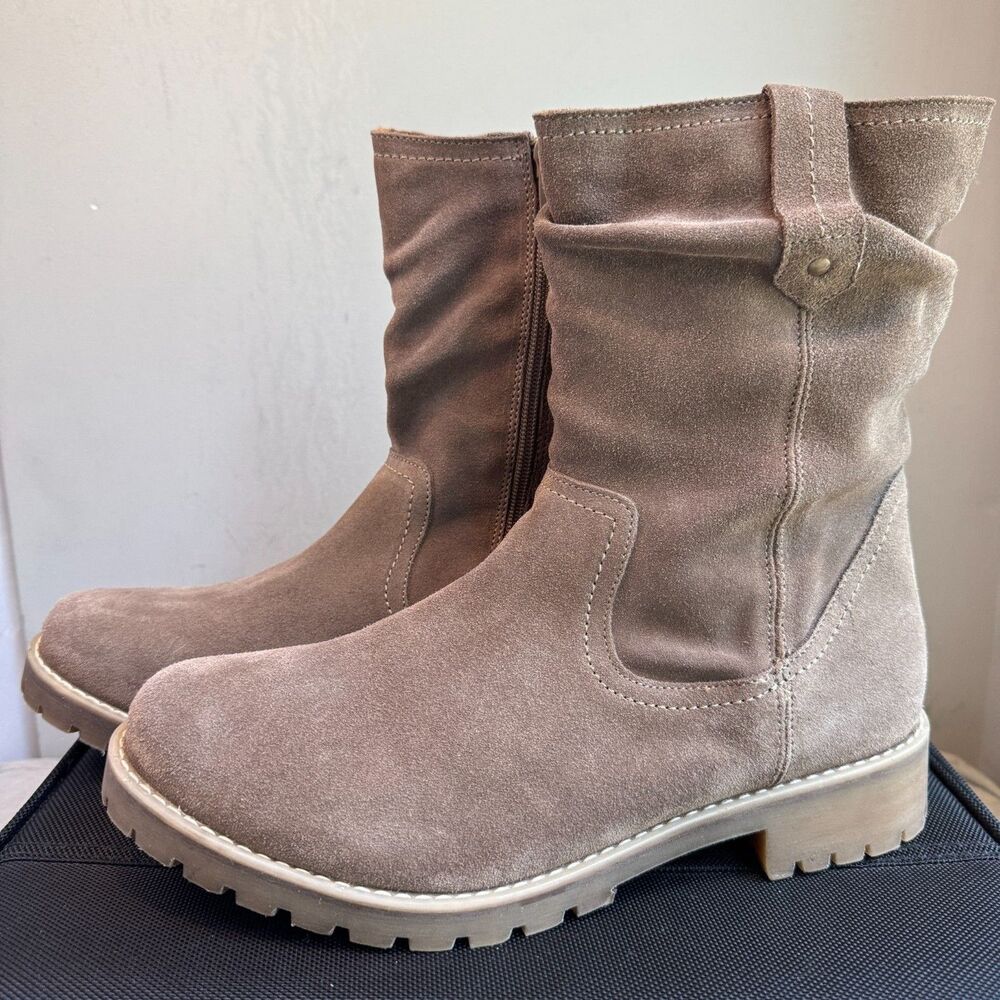Eric Michael Texas Suede Slouch Boots EU42 Brown Waterproof Portugal Leather